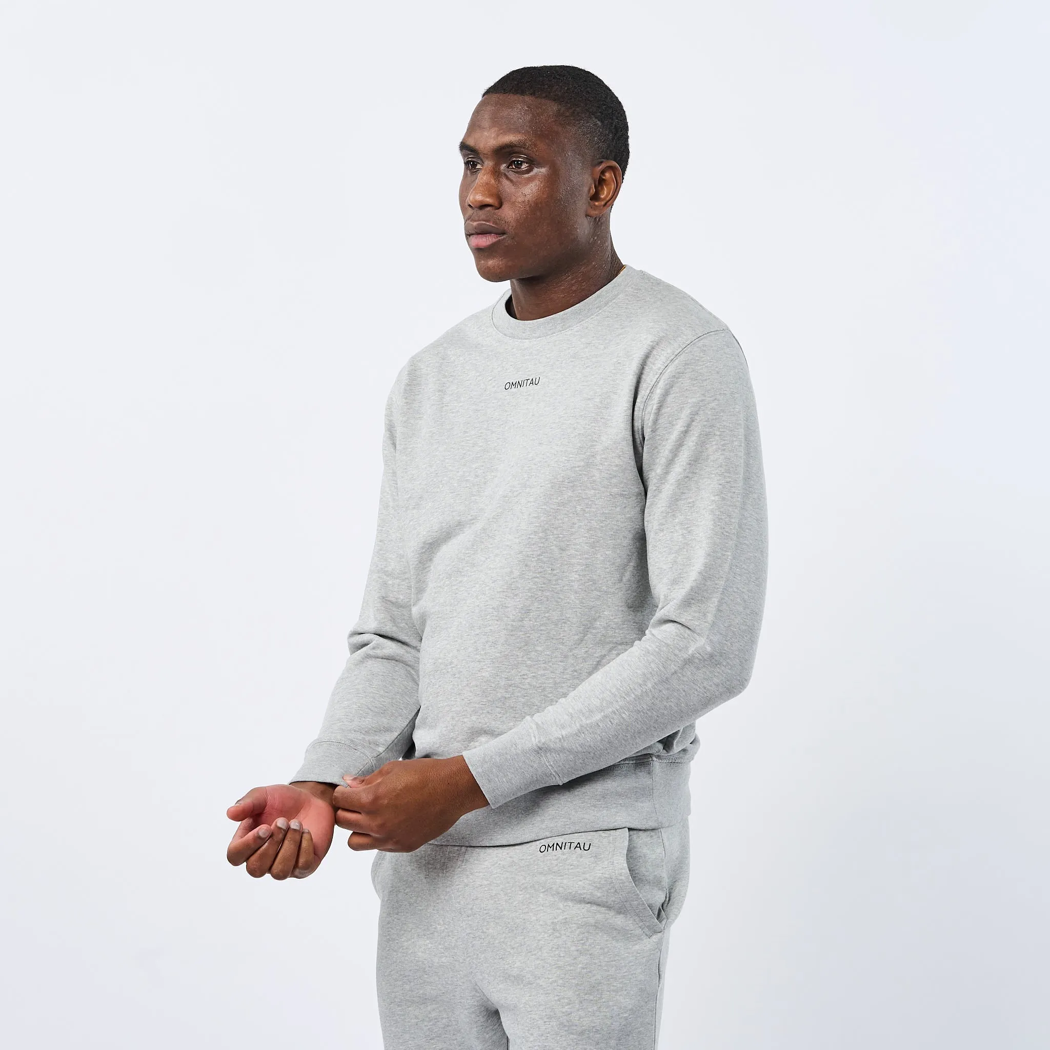 Omnitau Men's Ellyse Organic Cotton Medium Fit Sweatshirt - Heather Grey