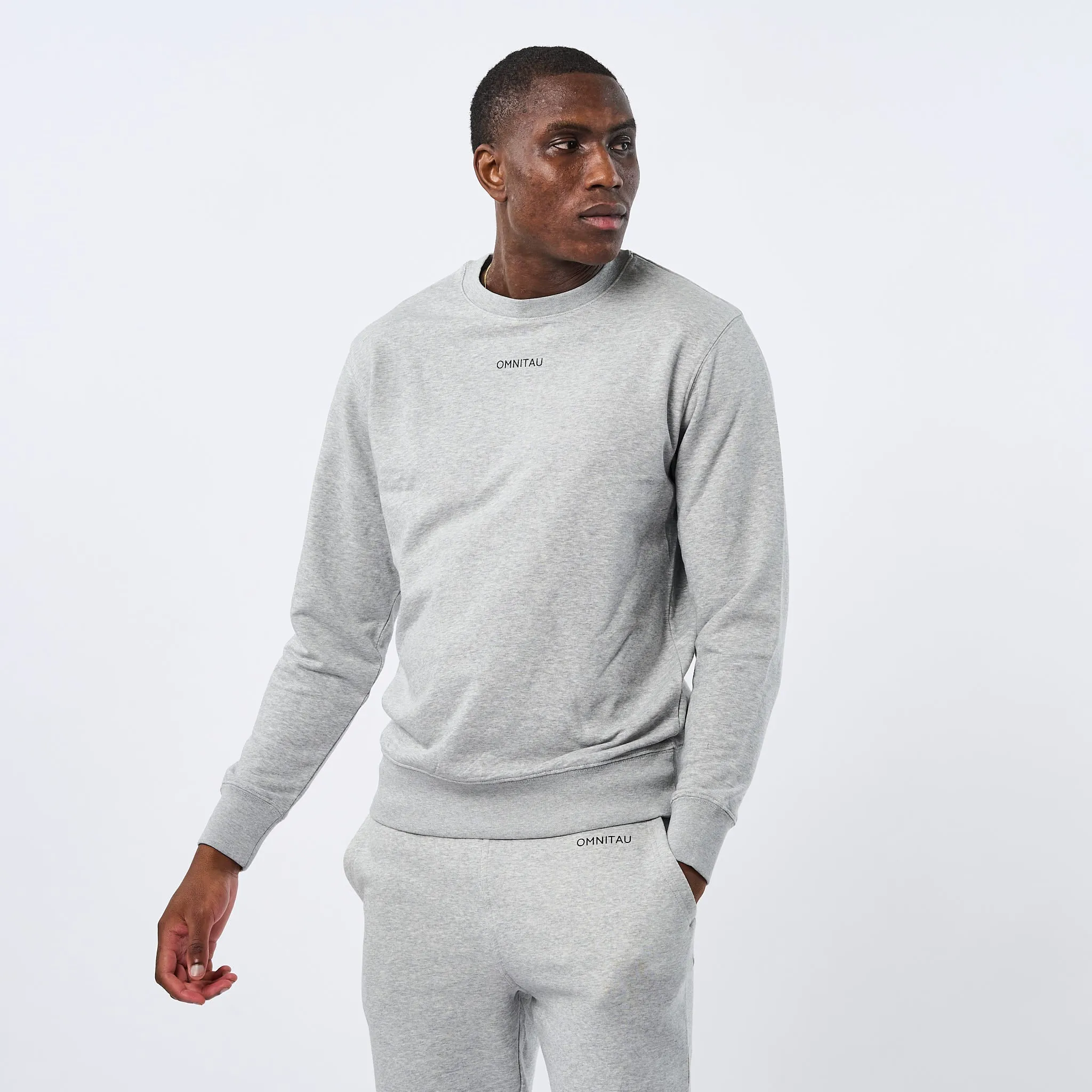 Omnitau Men's Ellyse Organic Cotton Medium Fit Sweatshirt - Heather Grey