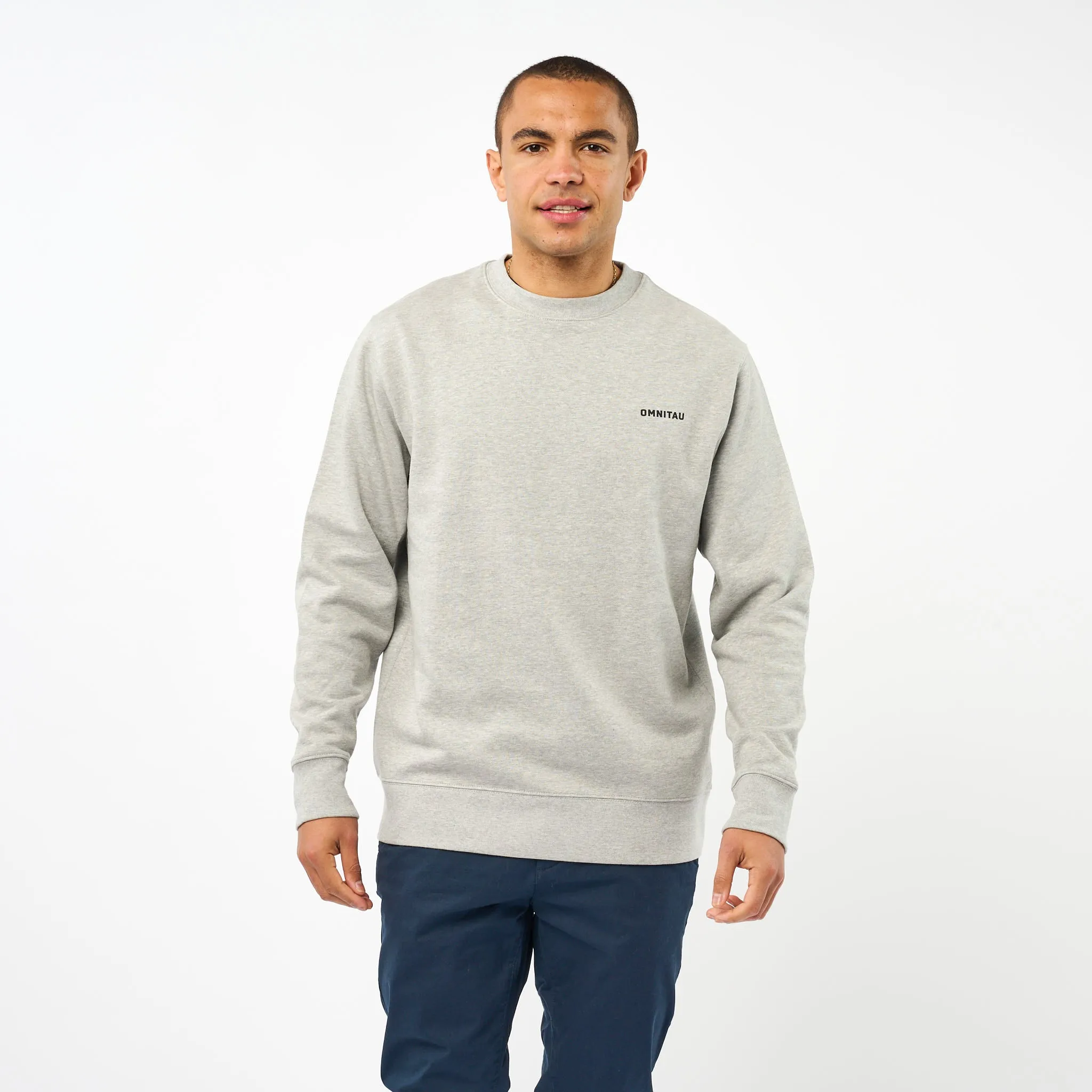 Omnitau Men's Muir Organic Cotton Medium Fit Sweatshirt - Heather Grey