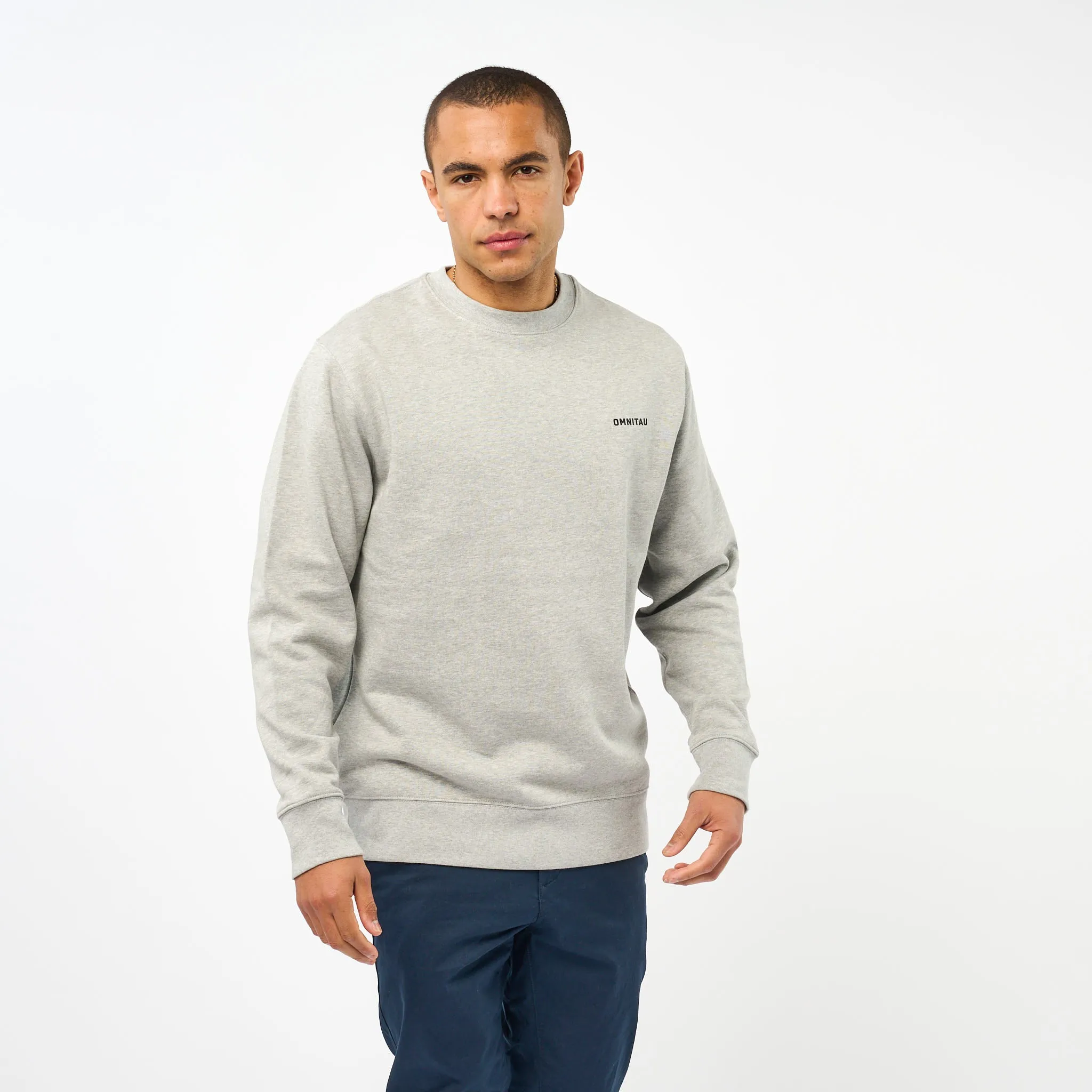 Omnitau Men's Muir Organic Cotton Medium Fit Sweatshirt - Heather Grey