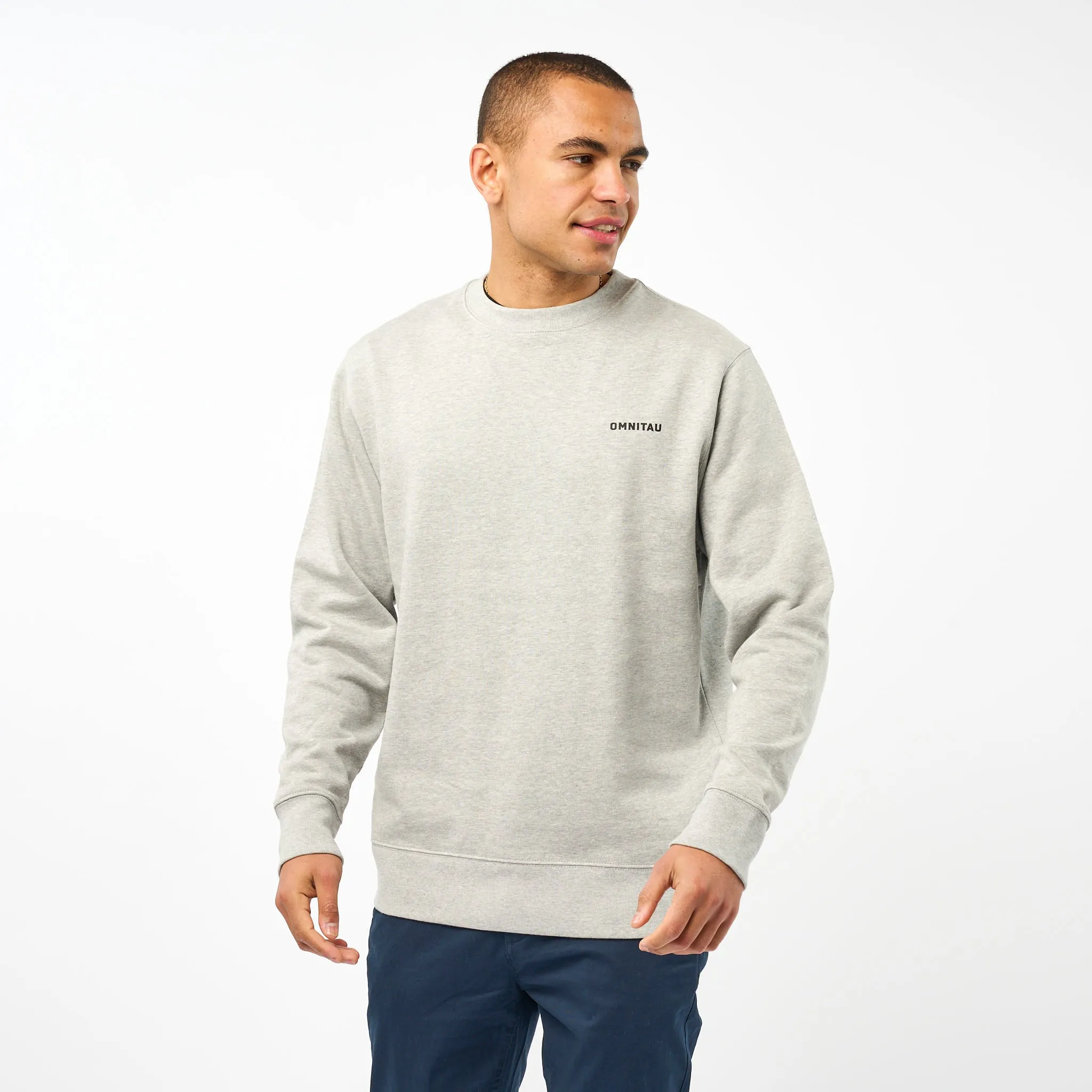 Omnitau Men's Muir Organic Cotton Medium Fit Sweatshirt - Heather Grey