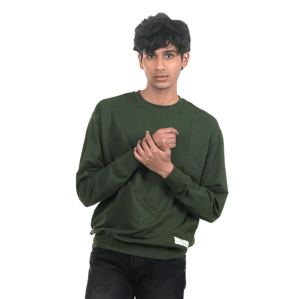 Organic Cotton Sweatshirt - CAMPING GREEN