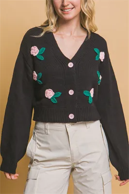 Pink Delight Button Front Sweater Cardigan (Assorted Colors)