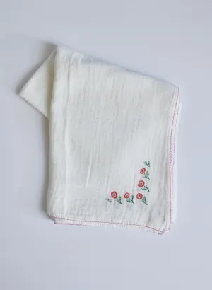 Poppy Embroidered Shawl Blanket