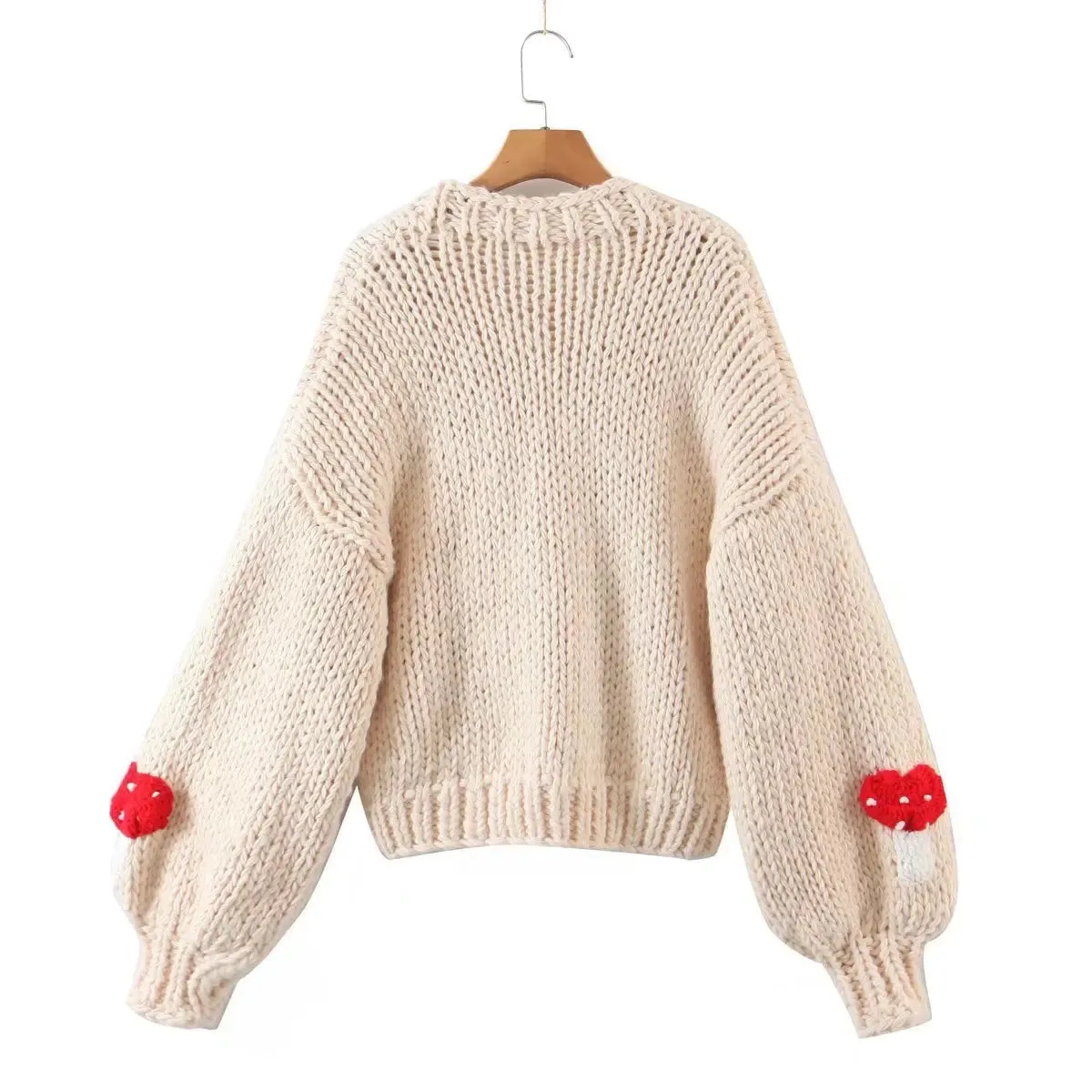 Pre Order:  3D Mushrooms Knitted Cardigan