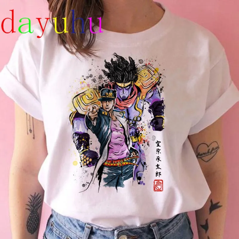 Printed White T-Shirt Jojo's Bizarre Adventure