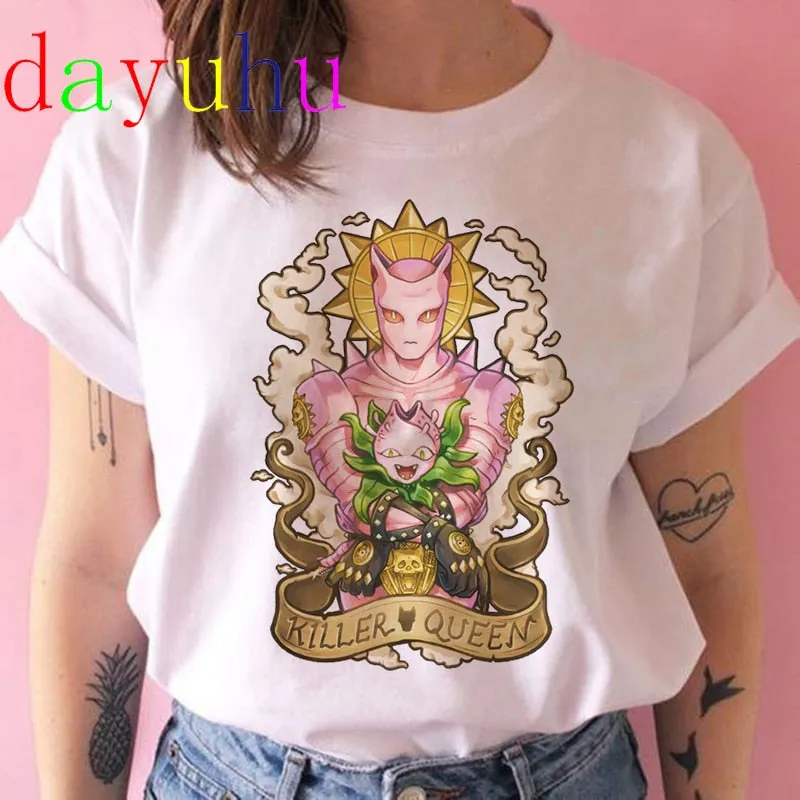 Printed White T-Shirt Jojo's Bizarre Adventure