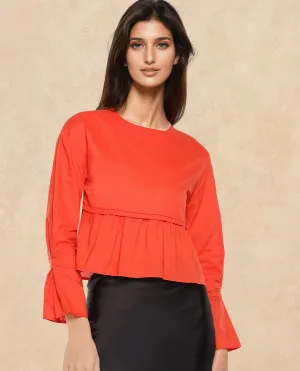 Rareism Women Kingwell Orange Plain Top