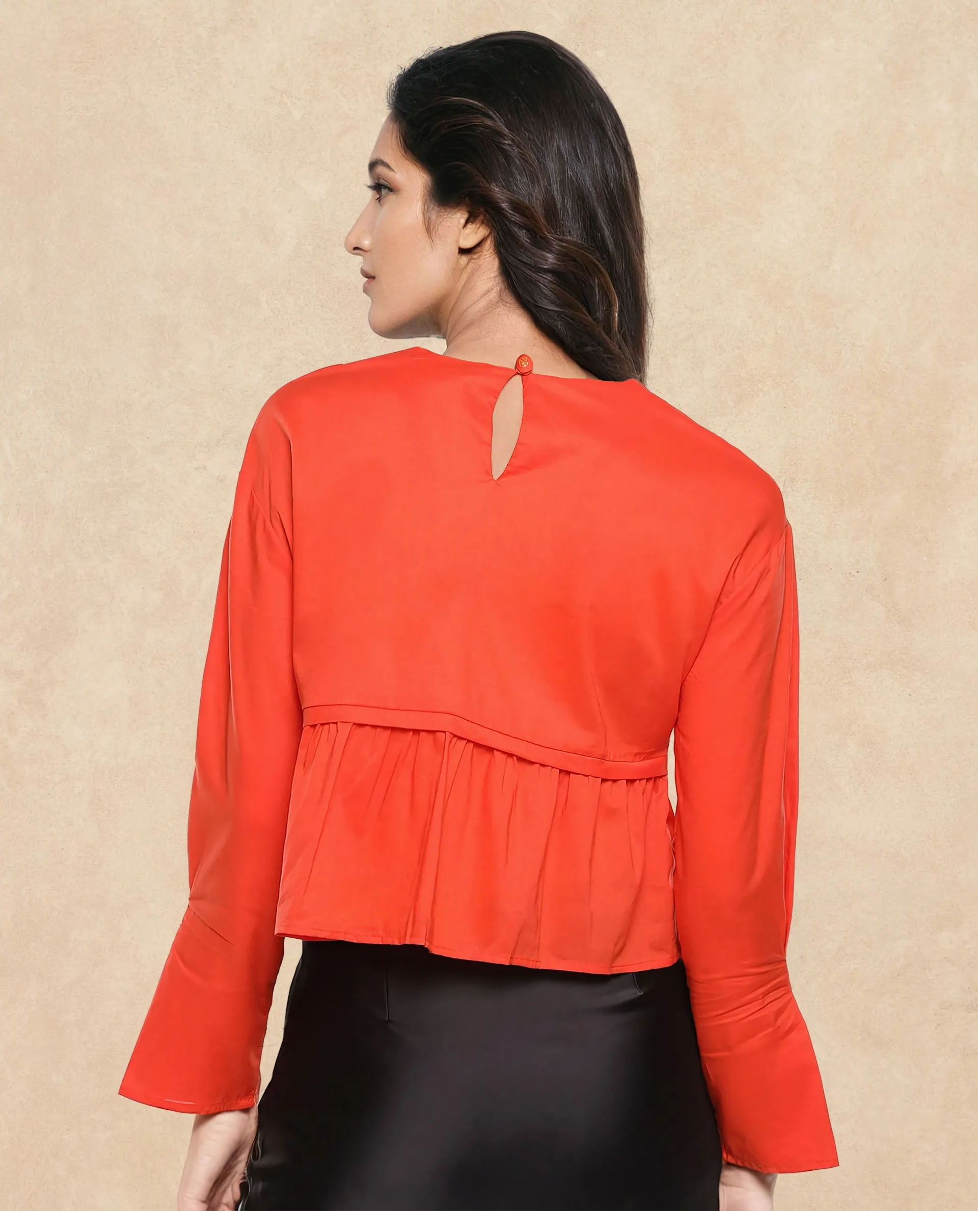 Rareism Women Kingwell Orange Plain Top