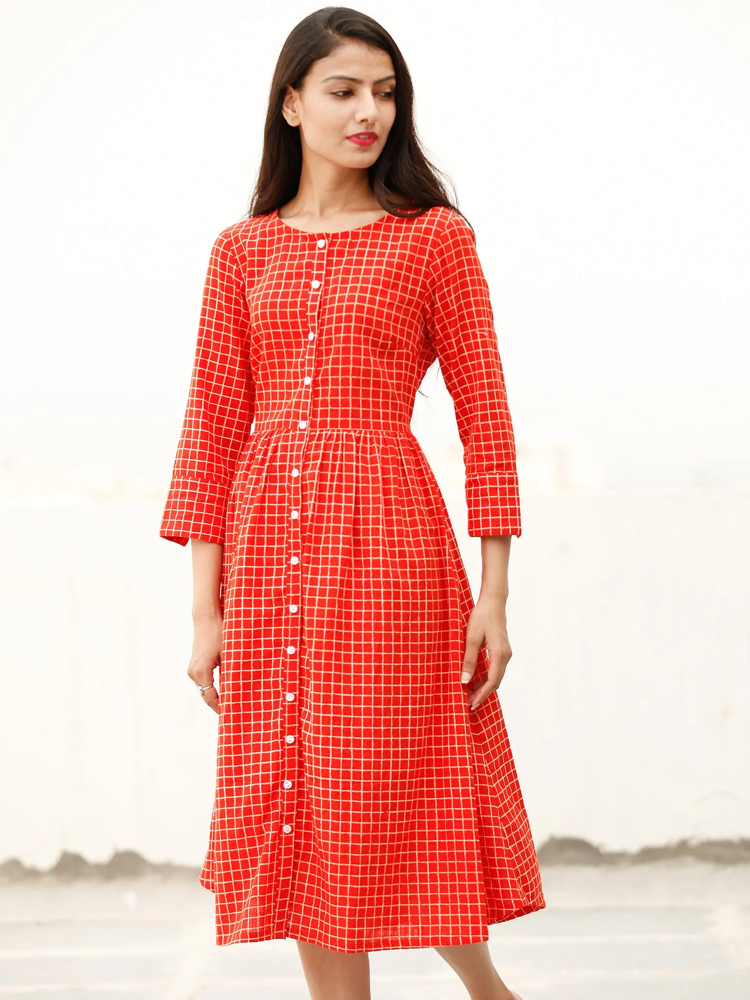 Relaxed Chic  - Block Printed Cotton Dress  - D366F1868