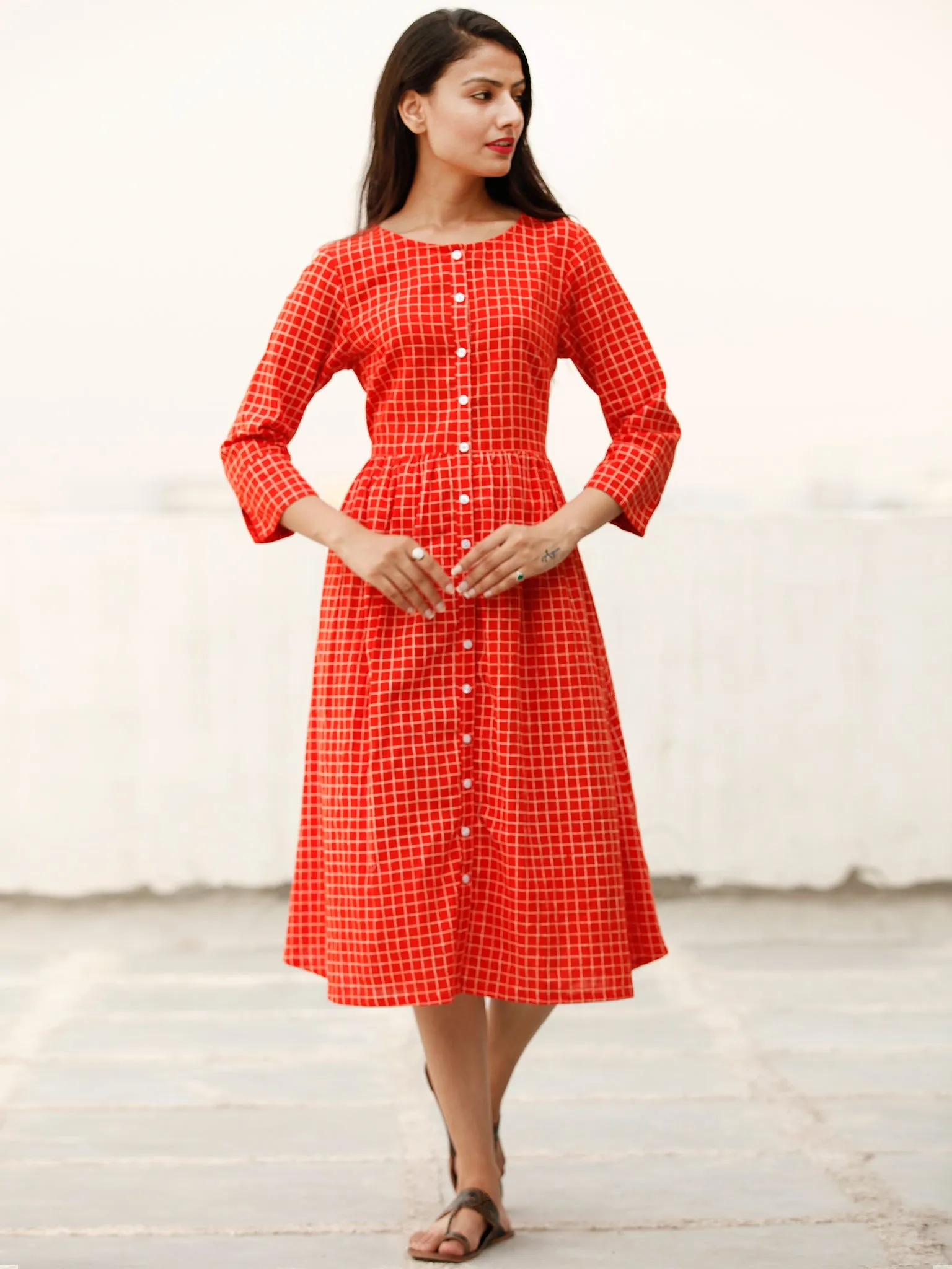 Relaxed Chic  - Block Printed Cotton Dress  - D366F1868