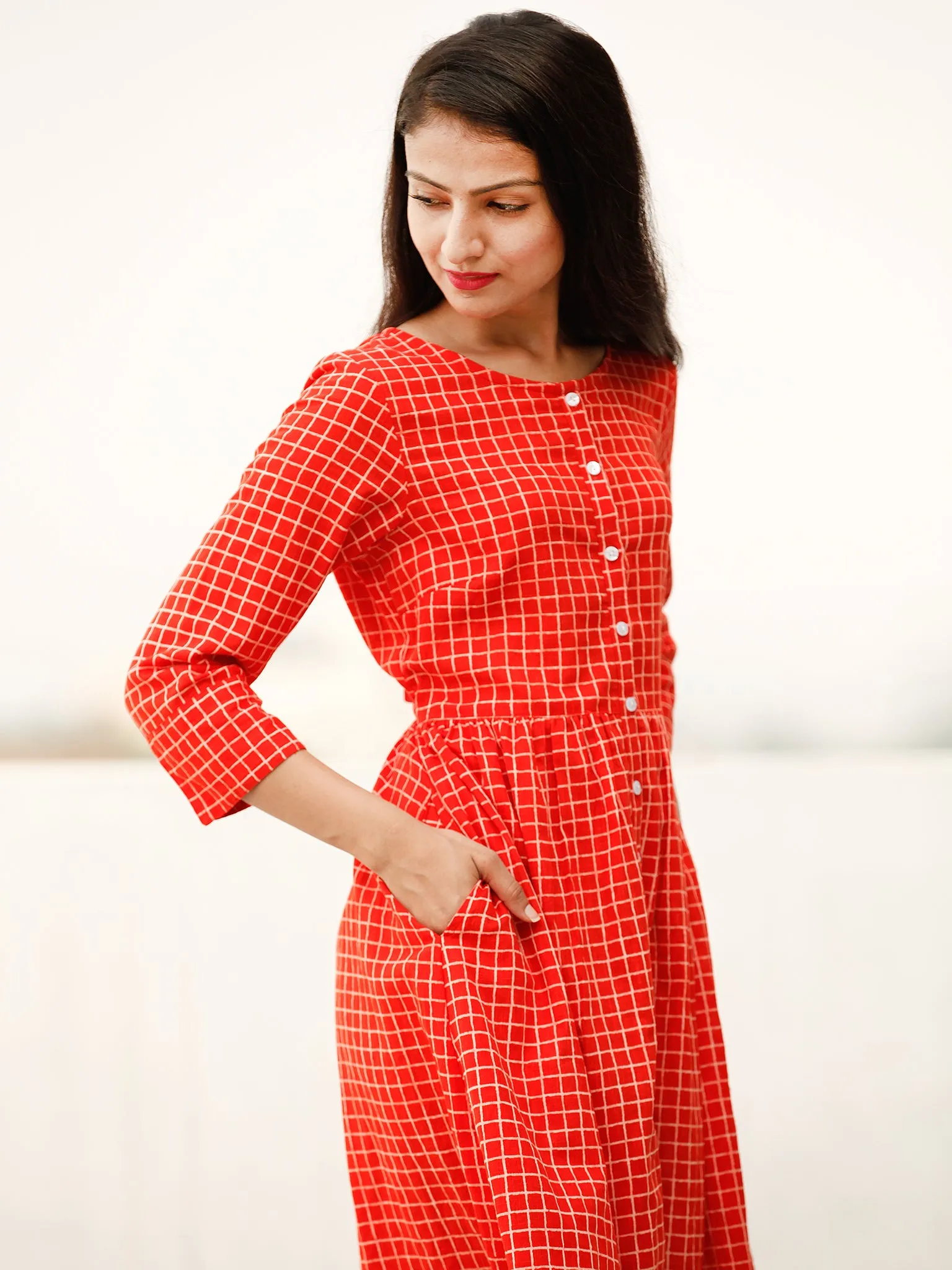 Relaxed Chic  - Block Printed Cotton Dress  - D366F1868