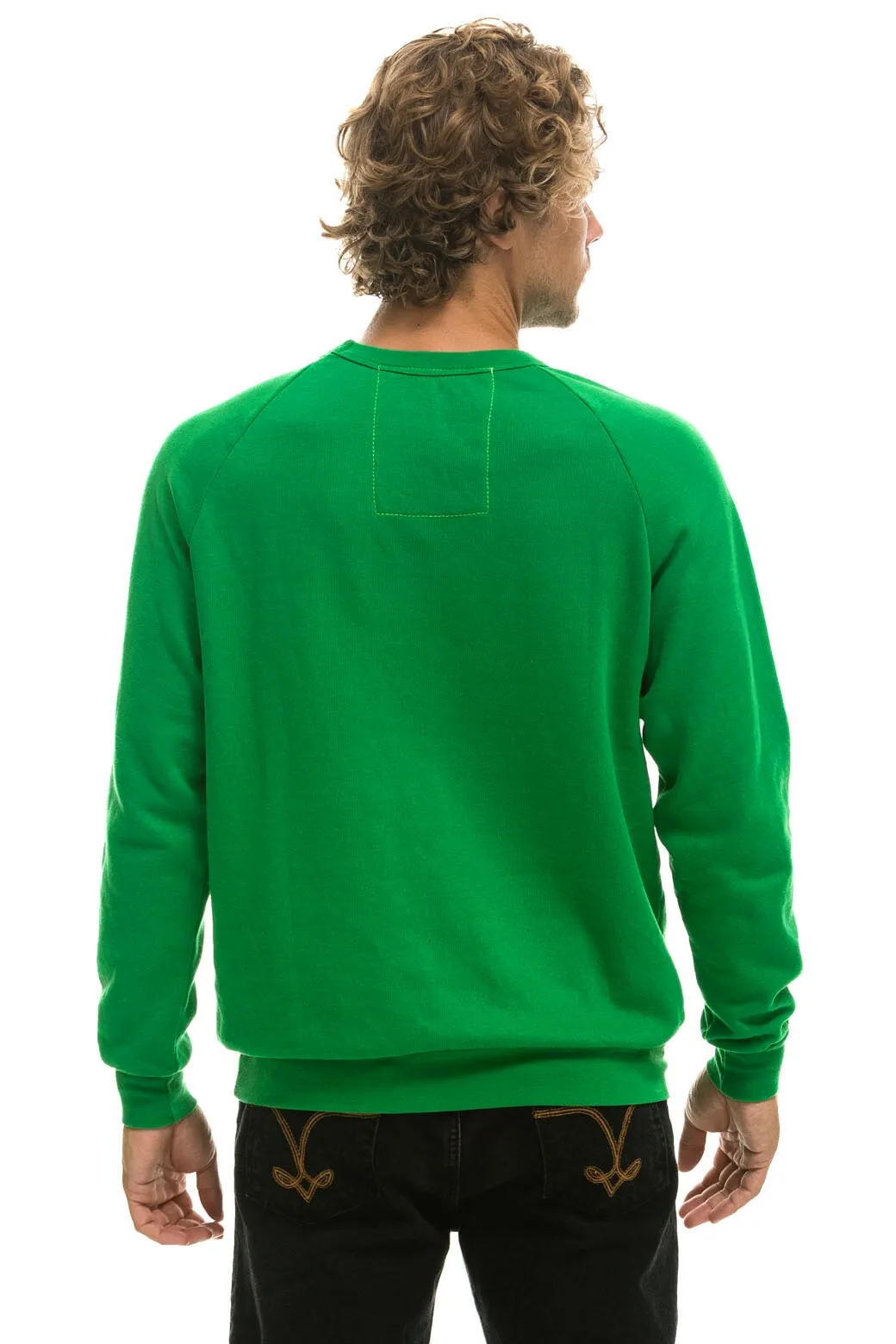 RIDE LOGO WHITE CREW SWEATSHIRT - KELLY GREEN