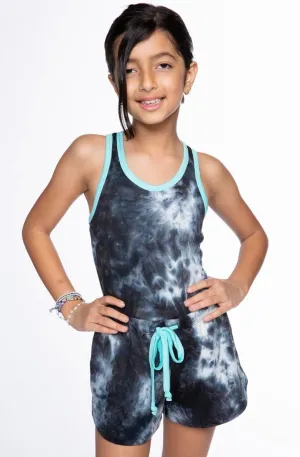 Simply Soft Racerback Tank & Dolphin Short - Capri Black White Tie Dye