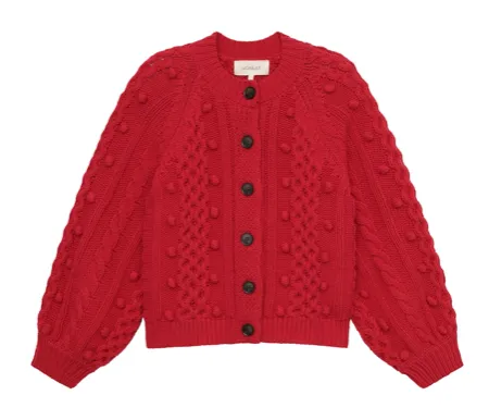 The Great- The Mountainside Cardigan in Deep Rose