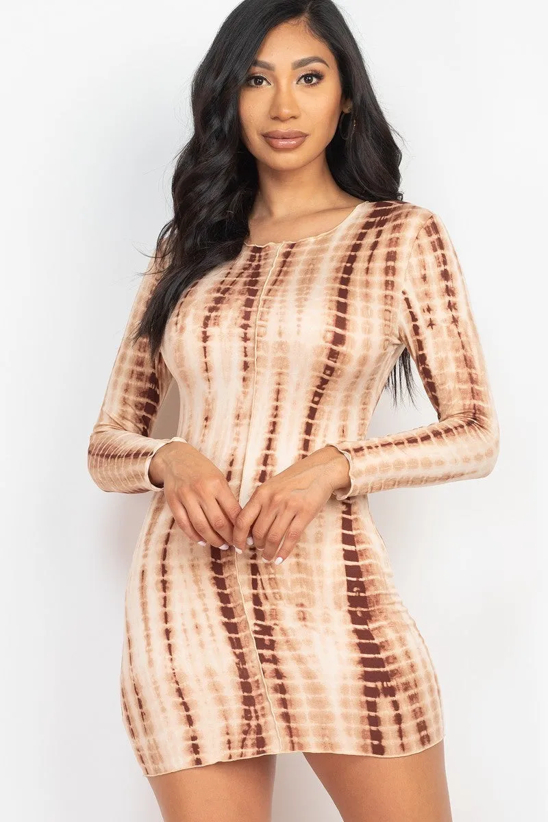 Tie-dye Printed Bodycon Dress