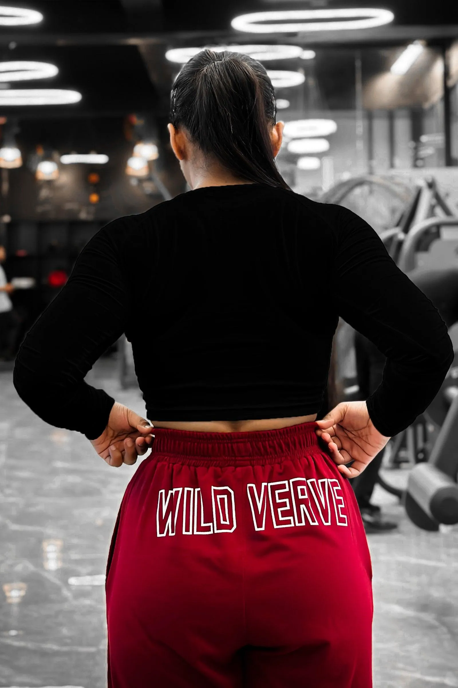 WILD VERVE LIFTING LONG SLEEVE CROP TOP (BLACK)